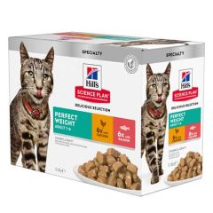 Hill's Science Plan Feline Perfect Weight Poulet & Saumon Multipack (sachets)