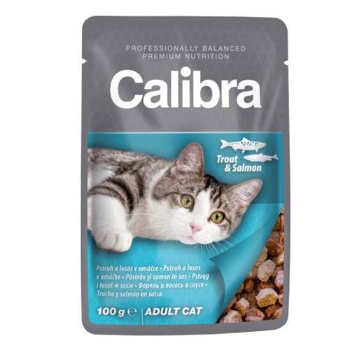 Calibra Cat Adult Trout & Saumon en sauce (sachets) 24x100 gr