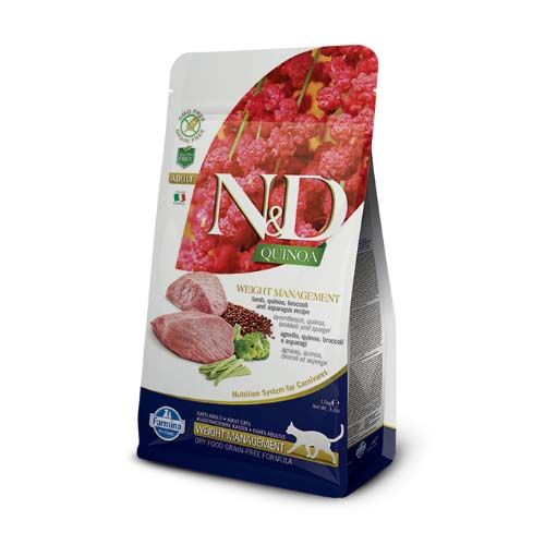 Farmina N&D Grain Free Quinoa Weight Management Agneau Chat