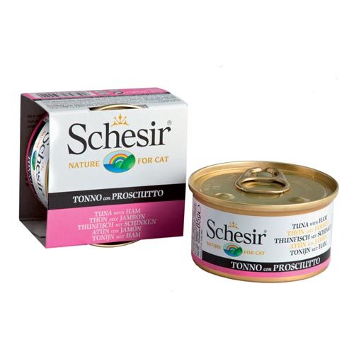 Schesir Chat Thon et Jambon en gelée (boîtes)